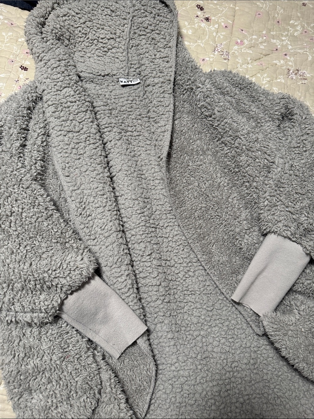 Katydid Gray Teddy Sherpa Hooded Jacket